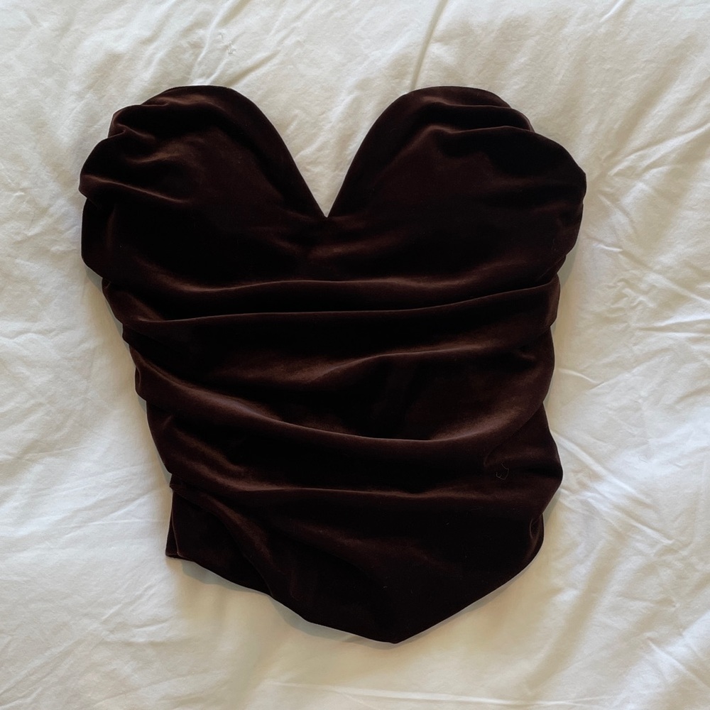 Express Dark Brown Velvet Women's Blouse
